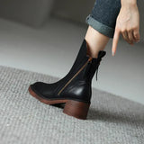 Bottines Femme Talon Bloc – Bottes Élégantes Zip