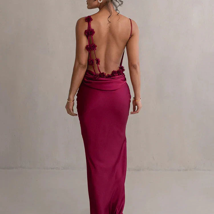 Robe Maxi Sirène Dos Nu Bijoux Élégance Glamour