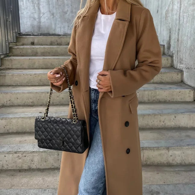 Trench Long Femme Ceinturé – Manteau Élégant et Intemporel