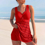 Tankini Femme à Col V avec Short Assorti
