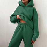 Ensemble Femme Hoodie Court et Pantalon Jogging Confort
