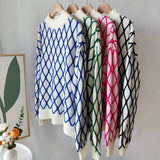 Pull Maille Ajourée Motif Géométrique Coupe Ample Chic
