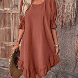 Robe Étée Marrone Femme
