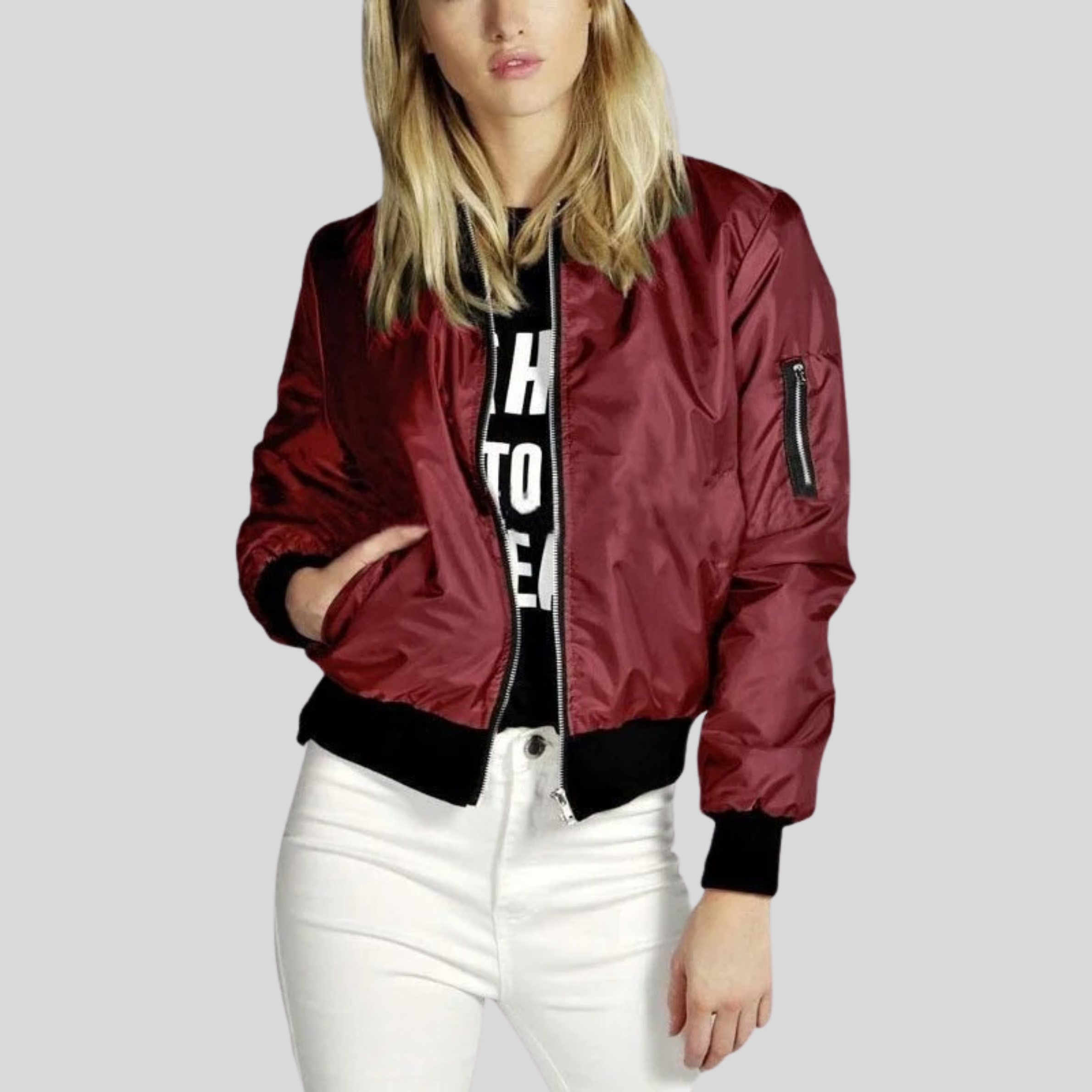 Blouson Femme Bomber Élégant Style Casual