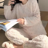 Ensemble pyjama femme en polaire à manches longues
