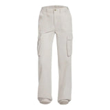 Pantalon cargo taille haute coupe large confortable