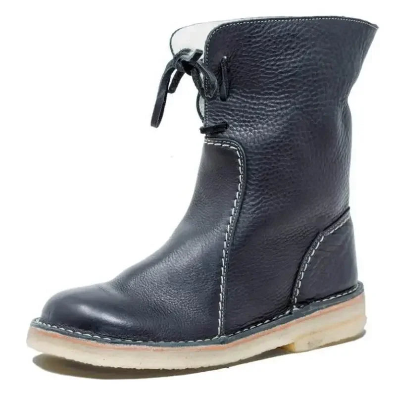 Bottes Hiver Fourrure Lacets Style Casual Confort Quotidien