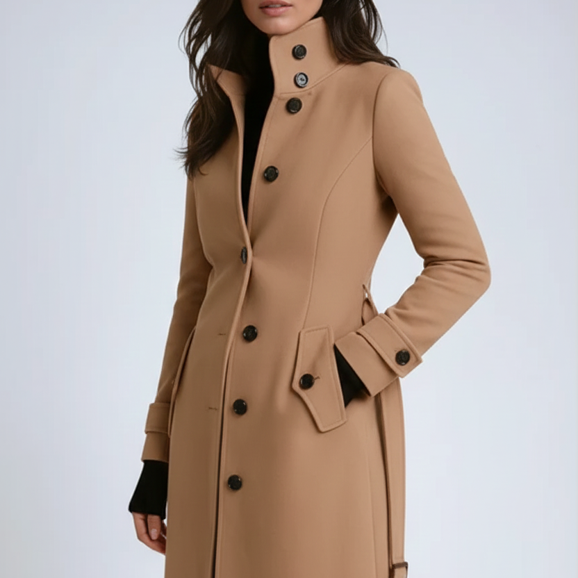 Manteau Cintré Femme Élégant – Manteau Long Chic et Structuré