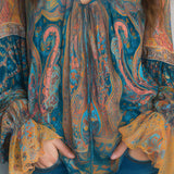 Blouse Femme Imprimée à Col V et Manches Longues