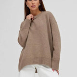 Pull femme col rond manches longues coupe ample