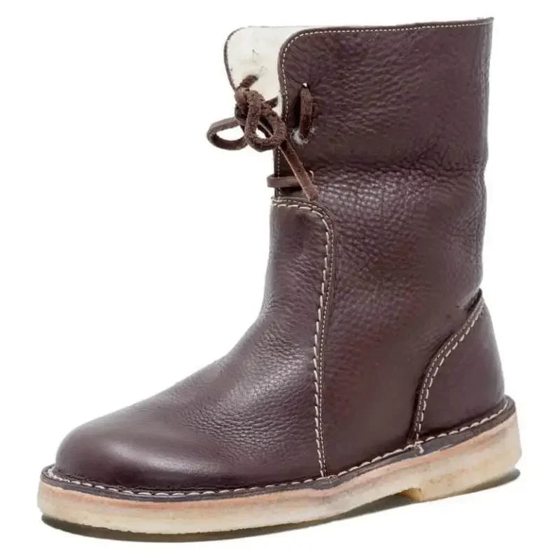 Bottes Hiver Fourrure Lacets Style Casual Confort Quotidien