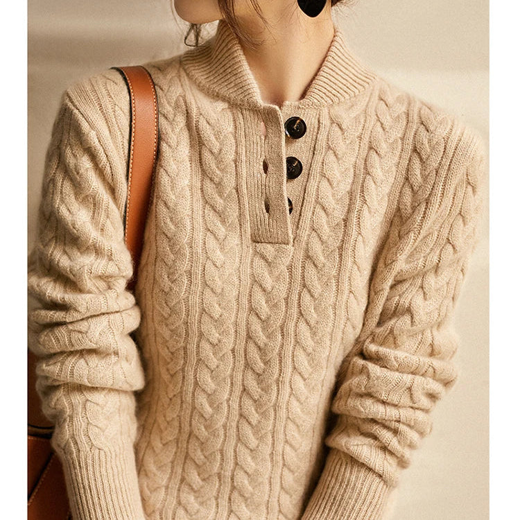 Pull Automne En Cachemire Gris Femme