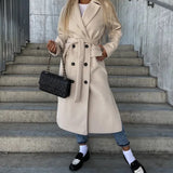 Trench Long Femme Ceinturé – Manteau Élégant et Intemporel