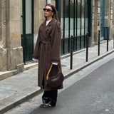 Grace | Trench-coat en Laine Luxe avec Ceinture pour Femmes – Manteau d'Hiver Double Boutonnage