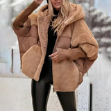 Doudoune Courte Oversize Capuche Effet Laine Confort Chic