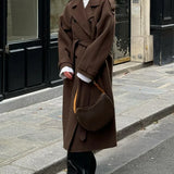Grace | Trench-coat en Laine Luxe avec Ceinture pour Femmes – Manteau d'Hiver Double Boutonnage