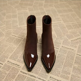 Bottines Femme Bout Pointu – Bottes Élégantes Talon Moyen