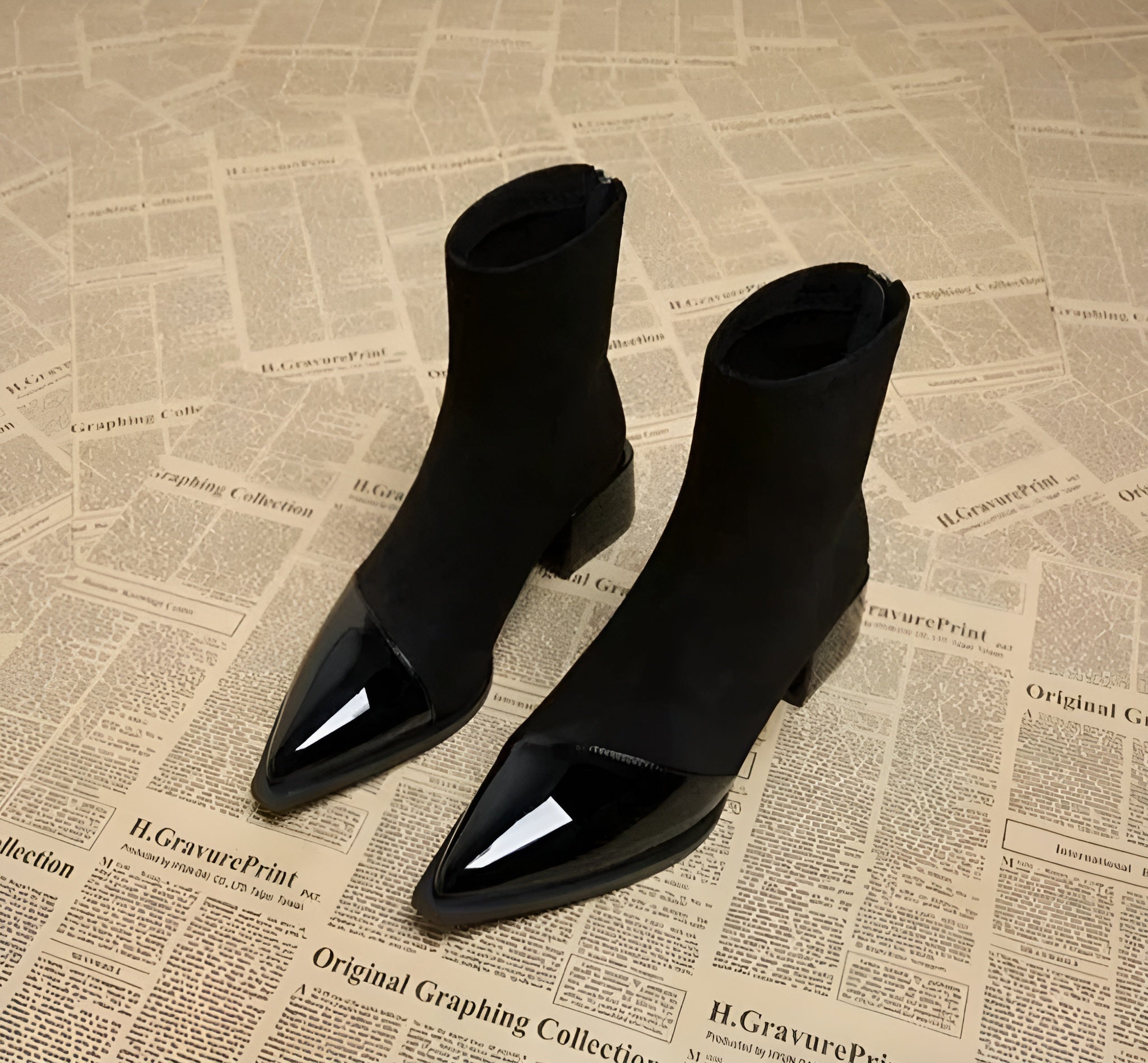 Bottines Femme Bout Pointu – Bottes Élégantes Talon Moyen