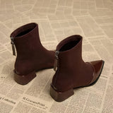 Bottines Femme Bout Pointu – Bottes Élégantes Talon Moyen