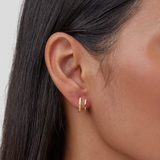 Boucles d'oreilles double anneau plaqué or 18K