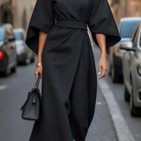 Robe Maxi Élégante à Manches Amples Coupe Fluide Chic Urbain