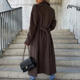 Manteau Long Ceinturé Femme – Trench Élégant et Structuré
