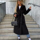 Manteau Long Ceinturé Femme – Trench Élégant et Structuré