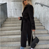 Manteau Long Ceinturé Femme – Trench Élégant et Structuré