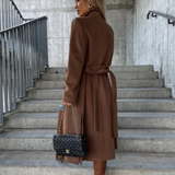 Manteau Long Ceinturé Femme – Trench Élégant et Structuré