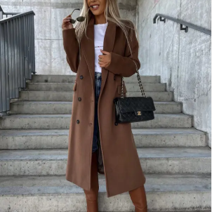 Manteau Long Ceinturé Femme – Trench Élégant et Structuré