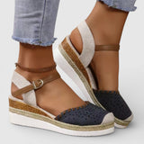 Espadrilles à Brides à Semelle Compensée