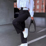 Pantalon Large Taille Haute Élégant Confort