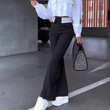 Pantalon Large Taille Haute Élégant Confort