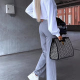 Pantalon Large Taille Haute Élégant Confort