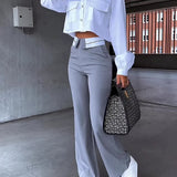 Pantalon Large Taille Haute Élégant Confort