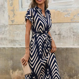 Robe Midi Femme Imprimée à Col V