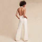 Combinaison Femme Élégante Col V – Combinaison Pantalon Large