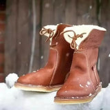 Bottes Hiver Fourrure Lacets Style Casual Confort Quotidien
