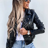Blouson Biker Femme Cuir – Veste Motard Courte Chic