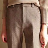 Pantalon Élégant Taille Haute Coupe Structurée Confort Chic