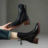 Bottines Femme Talon Bloc – Bottes Élégantes Zip