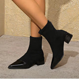 Bottines Femme Bout Pointu – Bottes Élégantes Talon Moyen