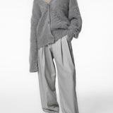 Pull Femme Oversize Col V Doux Élégant