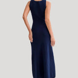 Robe Midi Sans Manches à Boutons