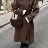 Grace | Trench-coat en Laine Luxe avec Ceinture pour Femmes – Manteau d'Hiver Double Boutonnage