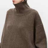 Pull femme à col roulé coupe ample
