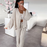 Ensemble Femme Tricot Pull et Pantalon Confort