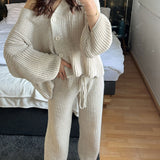 Ensemble Femme Tricot Pull et Pantalon Confort