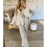 Ensemble Femme Tricot Pull et Pantalon Confort