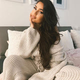 Ensemble Femme Tricot Pull et Pantalon Confort